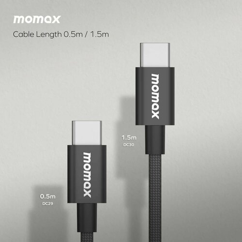 Кабель Momax Elite USB-C to USB-C 60 Вт, 1,5 м - Black