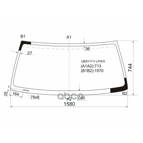 Стекло Лобовое Honda Horizon 94-99 / Isuzu Bighorn 91-02 / Trooper 92-02 / Opel Monterey 91-99 XYG арт. UBSV17-V LFW/X