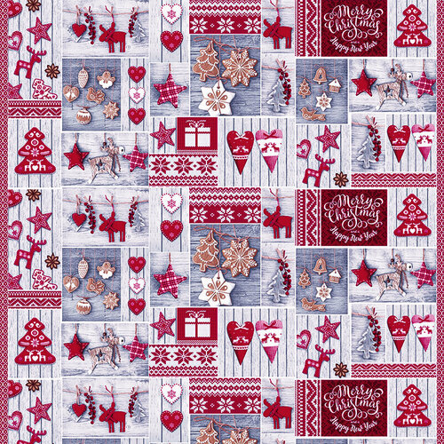 Ткань для шитья хлопок, 1 Метр ткани, Рогожка новогодняя 160 гр/м2, Отрез - 150х100 см, № 10731/1 Чудеса