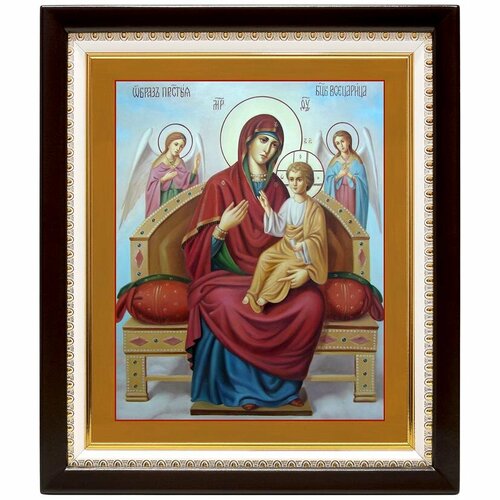 Икона Божией Матери Всецарица, в деревянном киоте 22*25,5 см икона божией матери всецарица в белом киоте 19 22 5 см