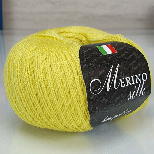 Пряжа Seam MERINO SILK 12 лимон (2 мотка)