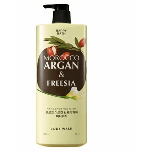HAPPY BATH Гель для душа с марокканским аргановым маслом с ароматом фрезии 1200 мл 1952₽