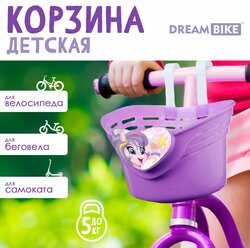 Корзинка детская Dream Bike «Пони», цвет фиолетовый