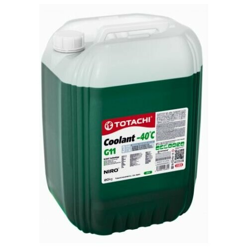 Охлаждающая жидкость TOTACHI NIRO COOLANT Green -40C G11 20кг 43220