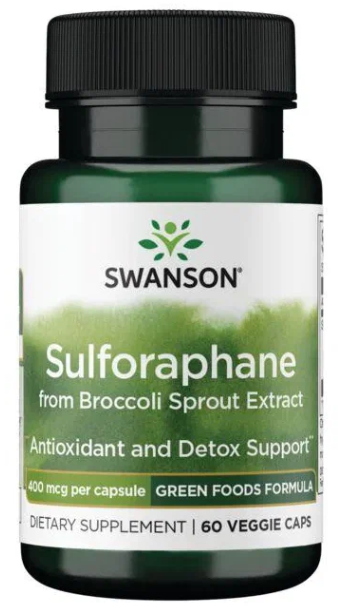 Swanson Sulforaphane from Broccoli Sprout Extract (Сульфорафан из экстракта ростков брокколи) 400 мкг 60 вег капсул