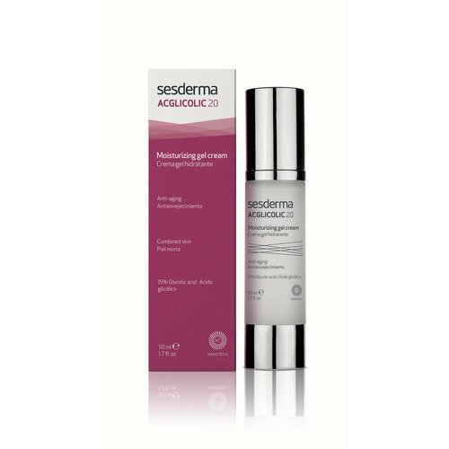 Sesderma ACGLICOLIC 20 Moisturizing gel cream - Крем-гель увлажняющий с гликолевой кислотой, 50 мл