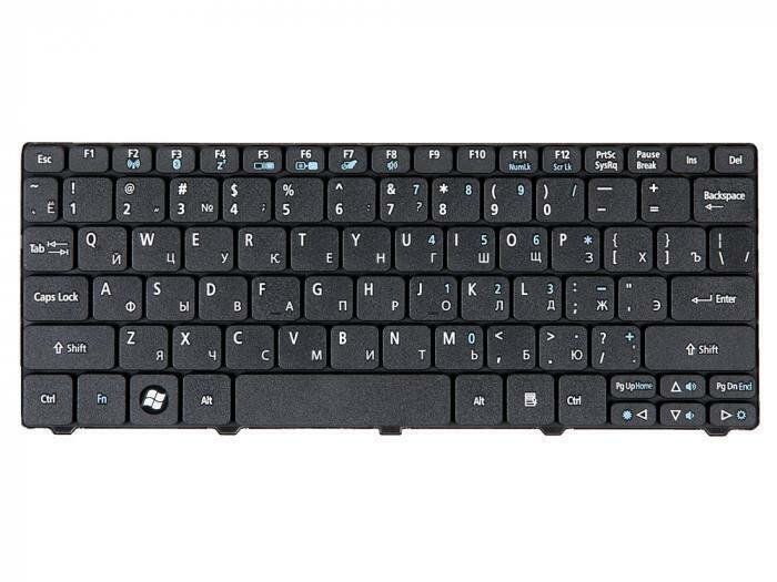 Клавиатура ZeepDeep для Acer для Aspire One D255, D255E, D257, D260, D270, 521, 532, ZE6 (9Z. N3K82.41D) Black, гор. Enter