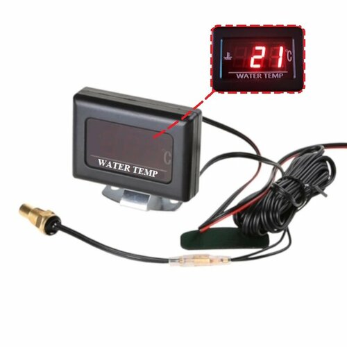 Датчик температуры с дисплеем 70х50мм 12-24в (датчик М12 х 1,5)