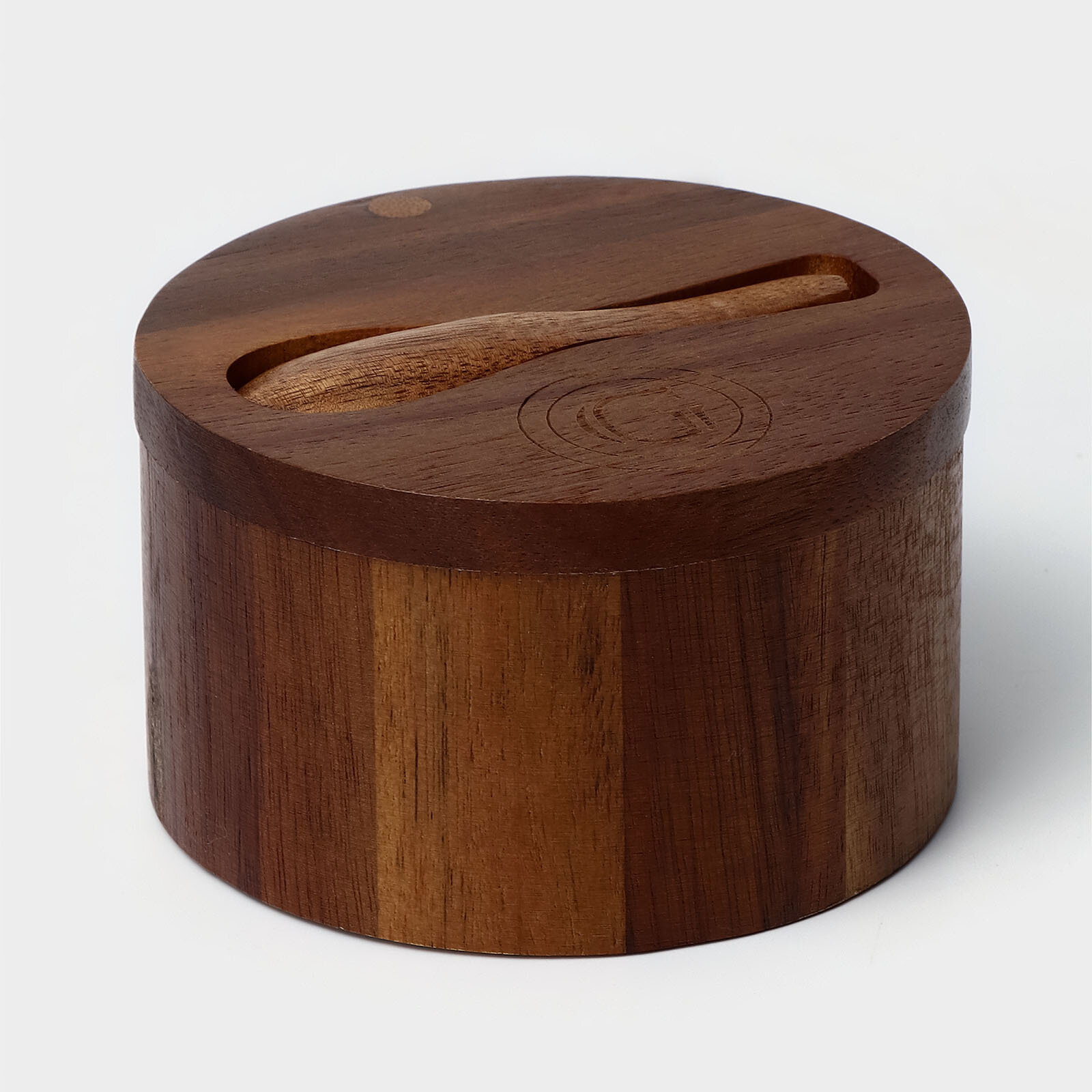 фото Банка для специй с ложкой, 10×6 см, акация