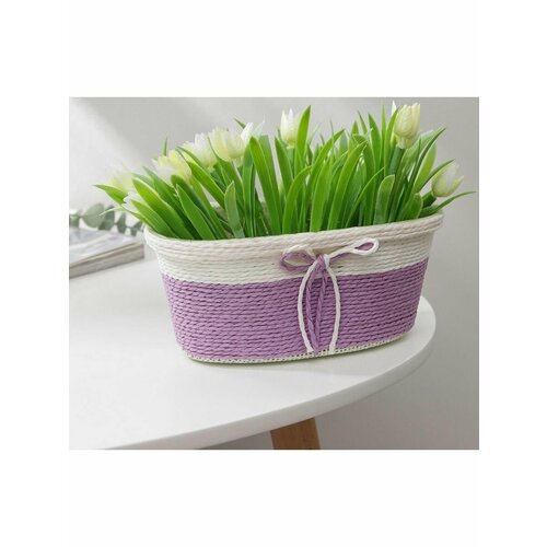 Кашпо для цветов плетёное Бантик 191285 см овал 717₽
