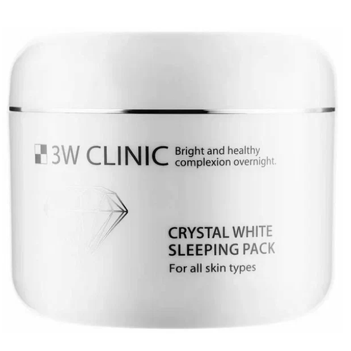 Маска для лица ночная осветляющая 3W Clinic Crystal White Sleeping Pack, 100 мл 3w clinic ночная маска water sleeping pack 100 мл