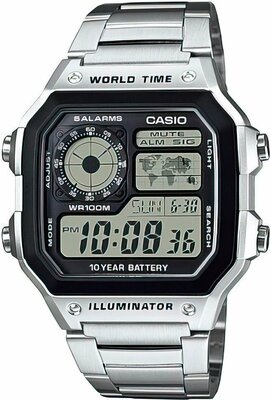 Наручные часы CASIO Collection AE-1200WHD-1A, черный, серебряный