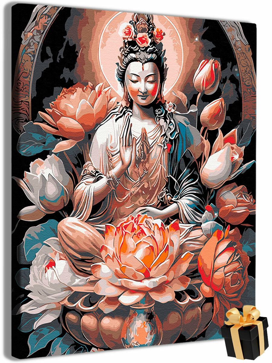 Картина по номерам Будда цветы