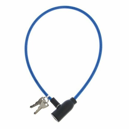 Замок навесной велосипедный 600 мм d-6 мм английский ключ в ассортименте 1 шт 279₽