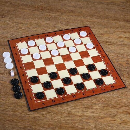 Шашки Сартон складное поле 33 х 33 см шашки d-25 см 676₽