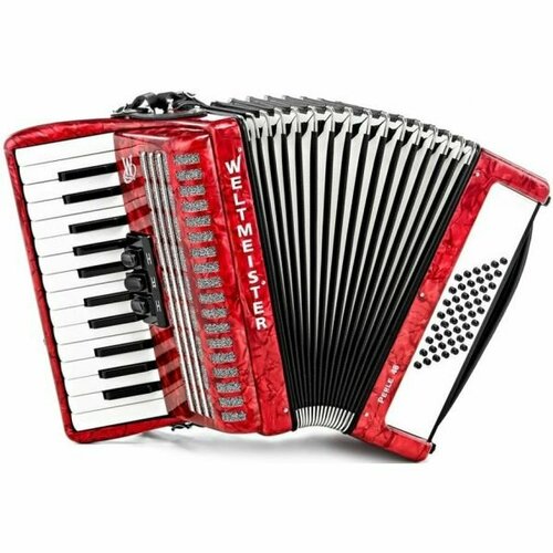 Weltmeister Perle 1/2 26/48/II/3 - Аккордеон двухголосный 1/2, басов 48, клавиш 26, цвет красный