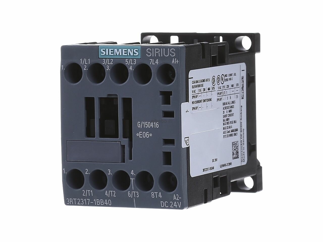 Магнитный контактор 12A 0V AC 24VDC 3RT2317-1BB40 – Siemens – 4011209785175