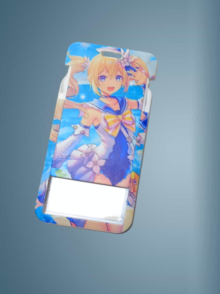 Чехол для бейджа Melody, на ленте, пластик, вертикальное крепление, сине/голубой — фото 1