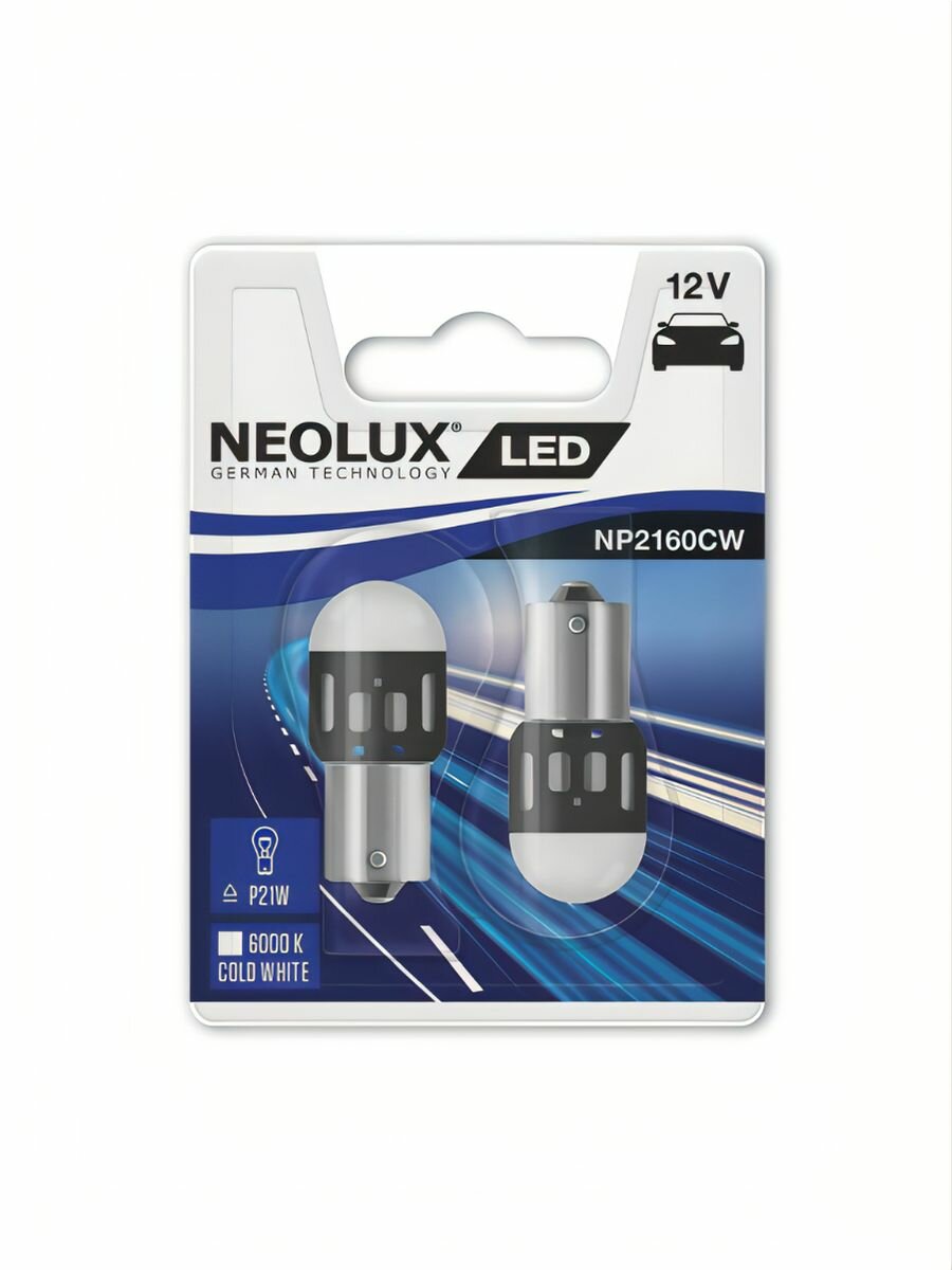 Neolux P21W 12V-LED (BA15s) 6000K 1.2W (2шт.)