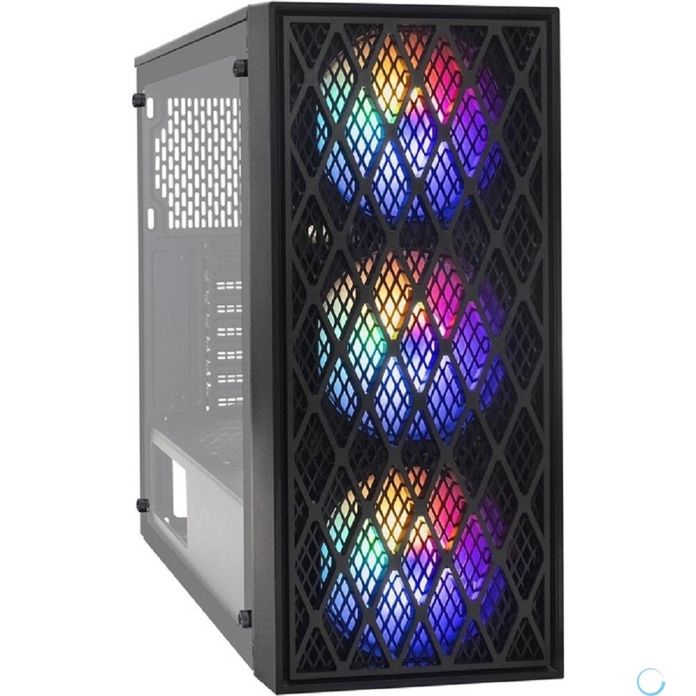 Exegate EX292859RUS Корпус Miditower ExeGate EVO-8243 (ATX, без БП, 2*USB+1*USB3.0, черный, 3 вент. с RGB подсветкой, бо