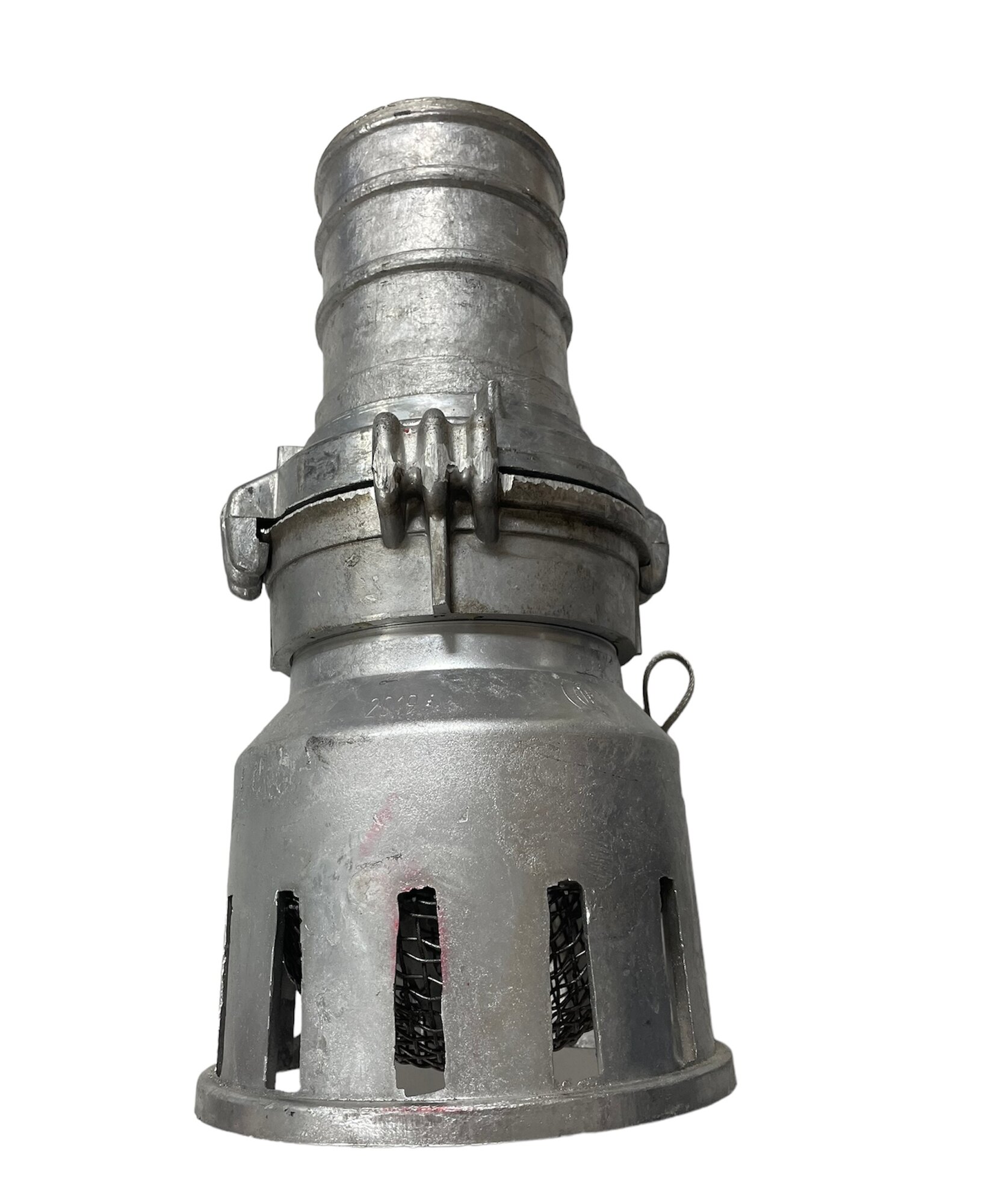 Фильтр заборный 100 мм с обратным клапаном в комплекте с головкой к шлангам для мотопомпы