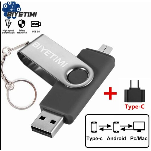 USB-флеш-накопитель Suntrsi с адаптером TYPE-C Usb флеш-накопитель 32 ГБ. черный