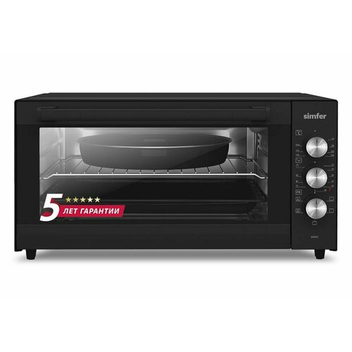Мини-печь Simfer 5 режимов работы конвекция 40 литров противень хромированная решетка 5 лет гарантии антрацит 1147400₽