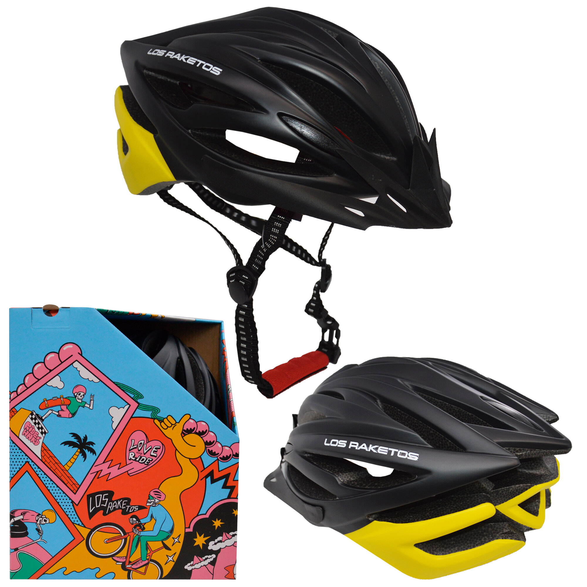 In-Mold шлем защитный VERTIGO /L-XL (58-61) черный-желтый /съемный козырек