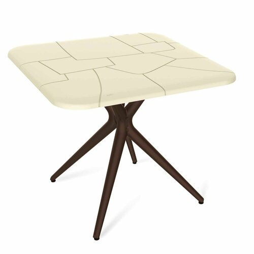 Стол садовый ЭкоДизайн 835х835х76см БежевыйКоричневый 11694₽