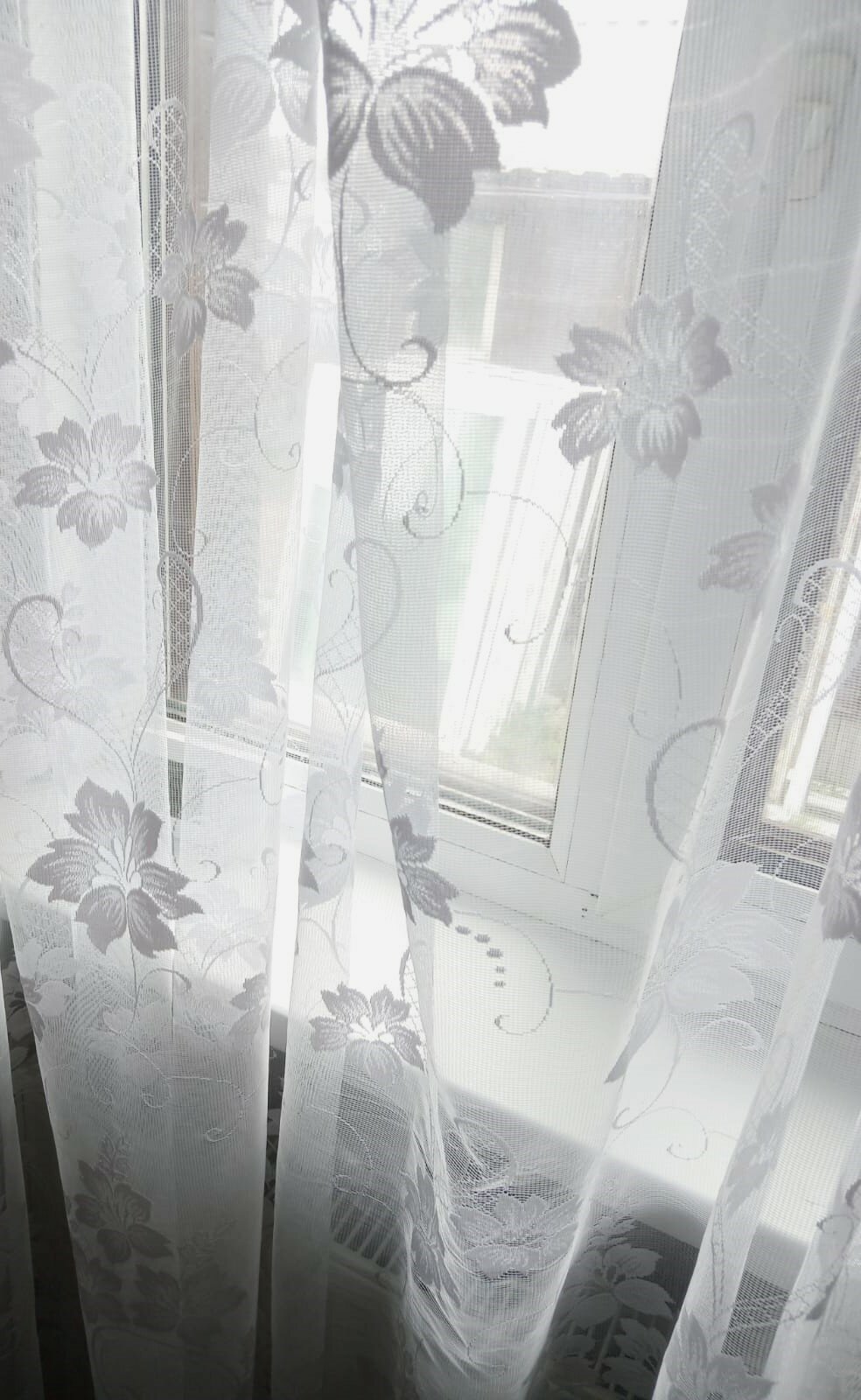 фото Тюль жаккардовый белый выс.250см. шир.300см. Для кухни, спальни, гостиной, балкона, лоджии, детской