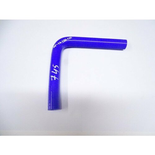 Патрубок угловой силикон 90, d 14, L150x150, 3 нити стенка (4мм)