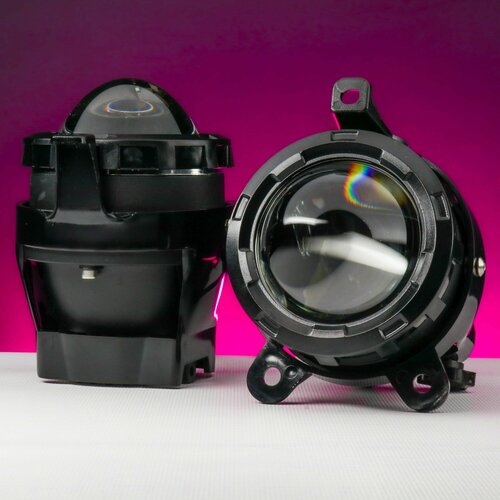 Противотуманные BI-LED светодиодные фары 70W (2 режима: ближний + дальний) взамен штатных ПТФ с линзами 3 дюйма на Лада Приора, Шевроле Нива, Газель Next/Бизнес