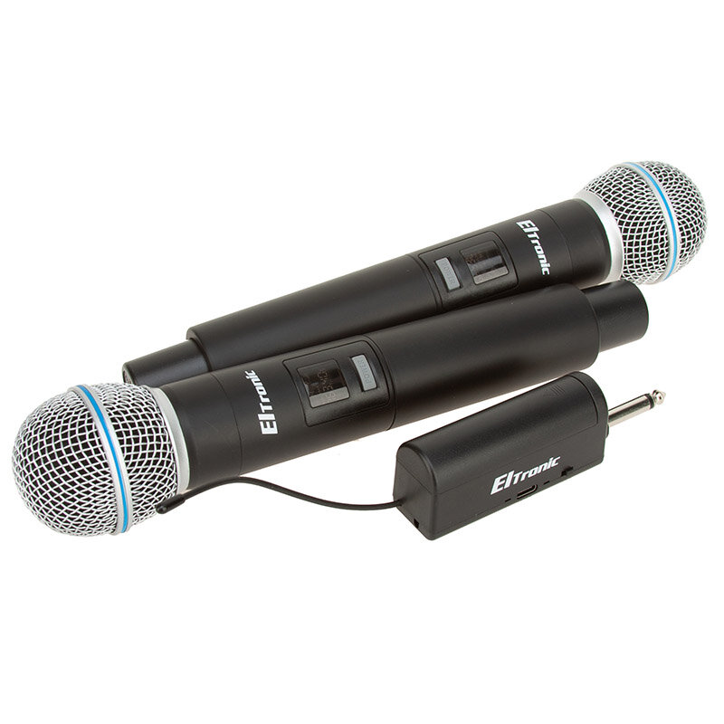 Беспроводной профессиональный аккумуляторный микрофон ELTRONIC 10-04, комплект 2 микрофона