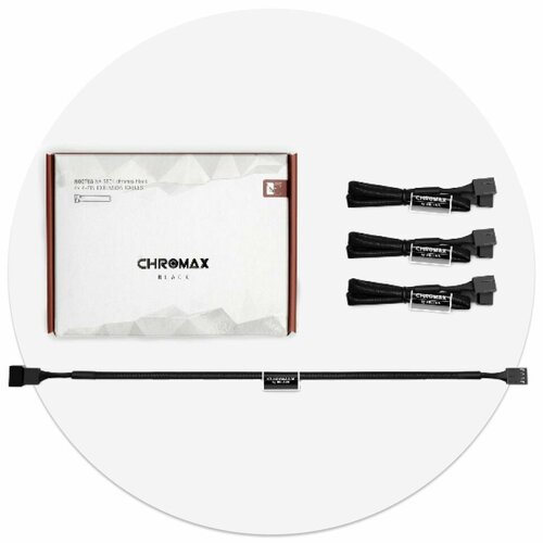 Удлинители Noctua NA-SEC1 chromax.black, черный удлинитель noctua na sec1 chromax white 30см 4 pin pwm 4шт белые