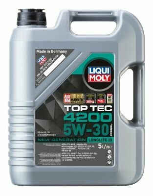 2376 масло моторное синтетическое LiquiMoly Top Tec 4200 Diesel 5W-30 A3/B4/C3 5л