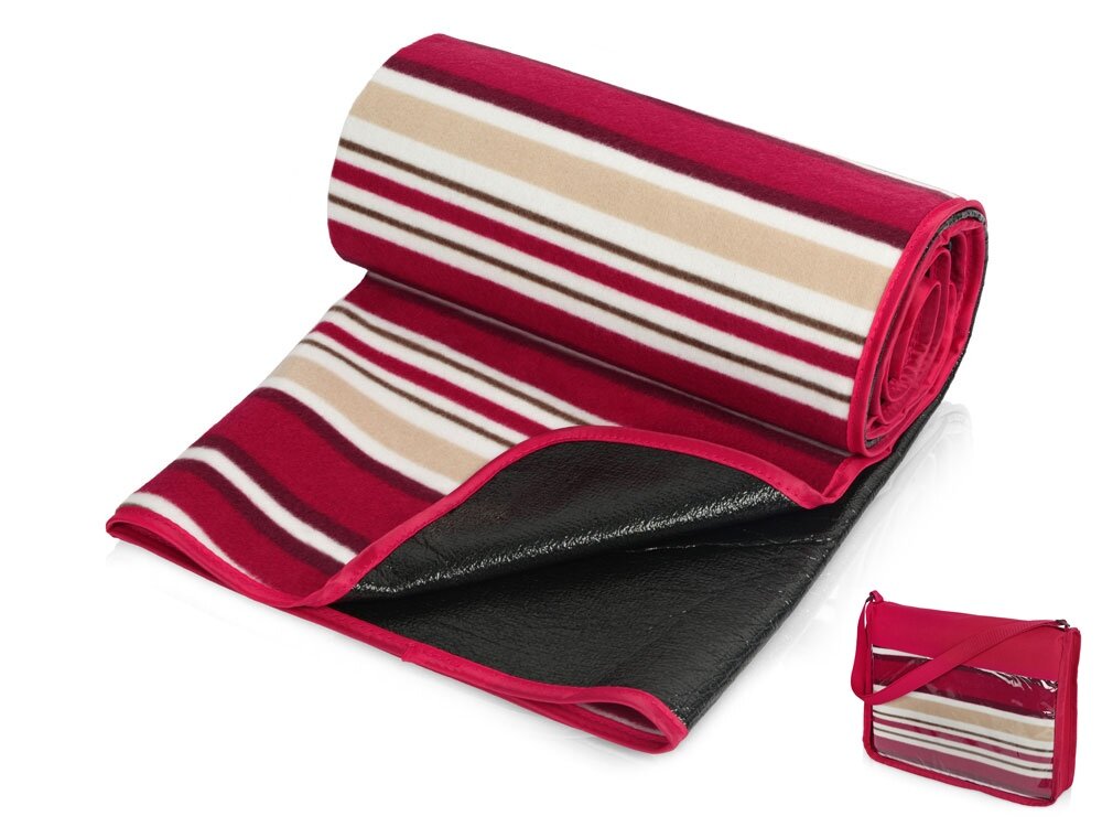 Плед для пикника "Junket" 120 х 135 см в сумке, цвет красный