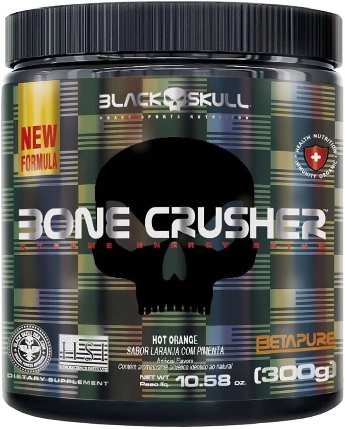Black Skull, Bone Crusher, Предтренировочный коплекс, 300 г (Апельсин)