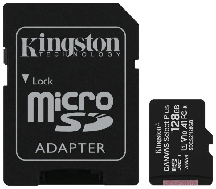 Карта памяти microSD 128 ГБ Kingston Class 10 Canvas Select Plus ( SDCS2/128GB )