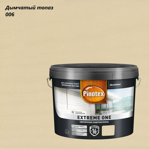 Краска защитная сверхпрочная для древесины фасадов Pinotex Extreme One 9л дымчатый топаз 006 20899₽