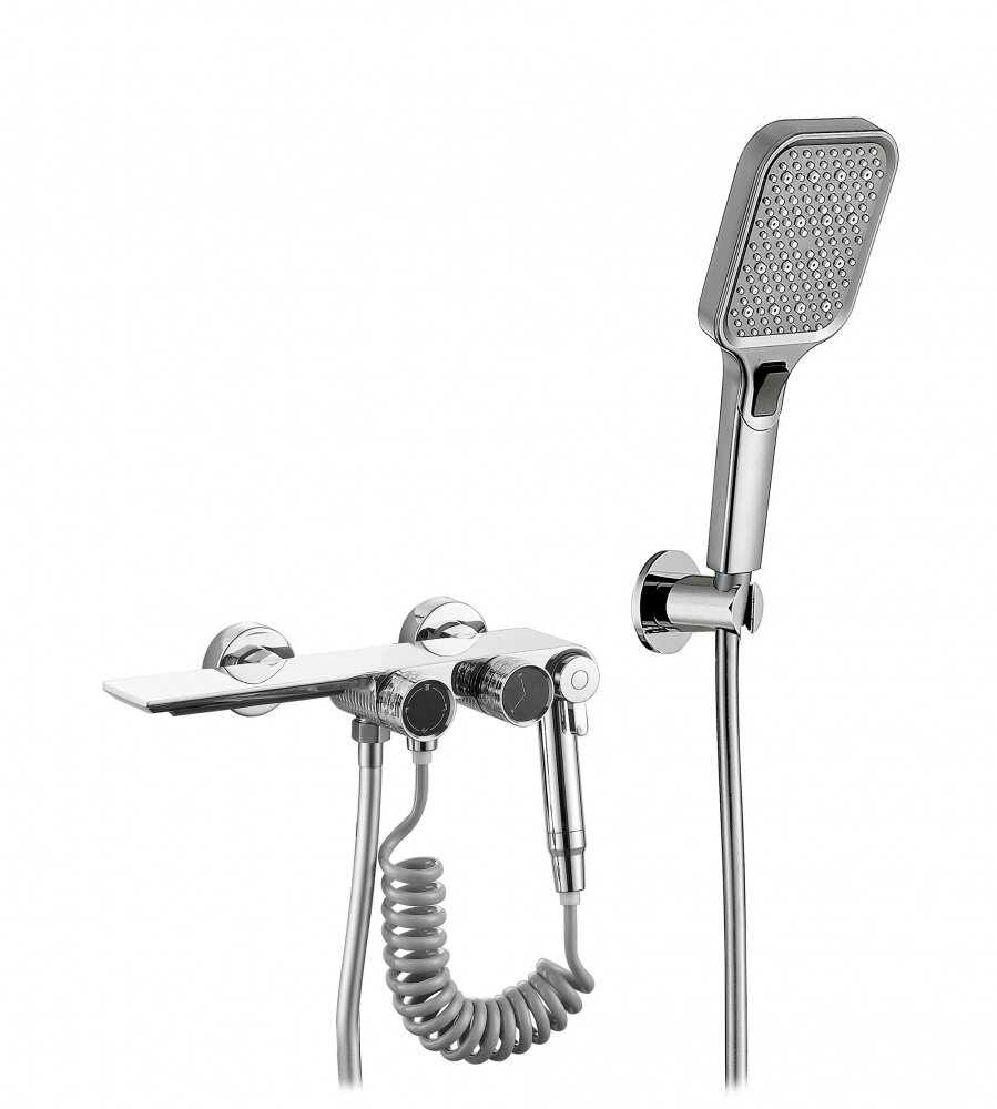 Смеситель для ванны с гигиеническим душем Vieir V323531 хром