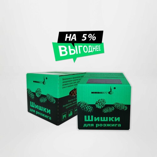 Шишки еловые для розжига (5.4 л), Инвенто / Дрова декоративные для камина, печки, мангала, щепочницы, стартера, костра