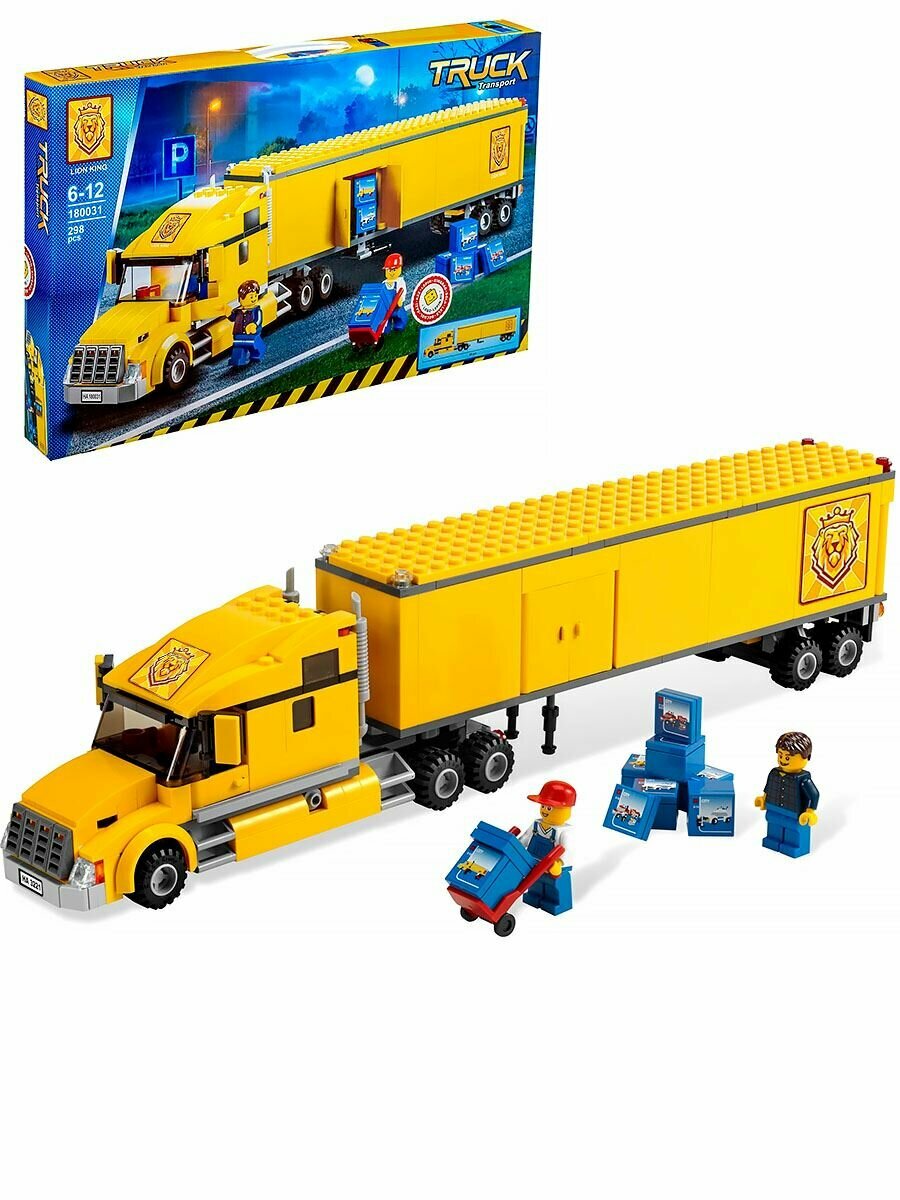фото Конструктор Грузовик трейлер желтый (298 деталей) Lion King, 180031