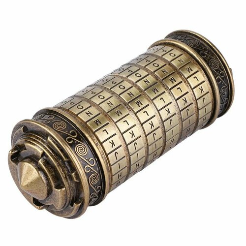Металлическая шкатулка головоломка Криптекс Код Да Винчи - Бронза 3199₽