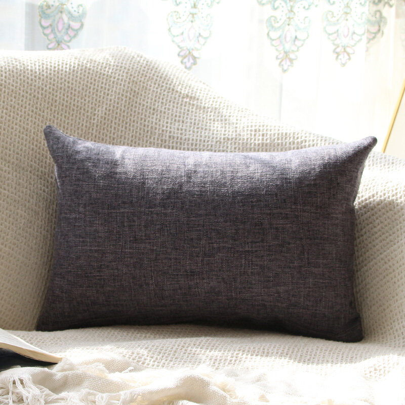 фото Диванная подушка 1F1313F3, льняная, прямоугольная, 40x70 см, темно-серая