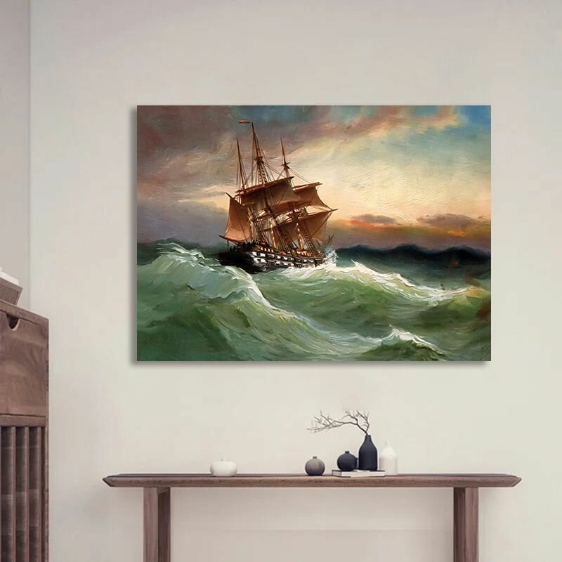 Картина море парусник картина корабль 20х30 см.