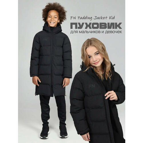 фото Пуховик fn куртка зимняя для мальчика padding kid jacket пуховик, размер 150, черный