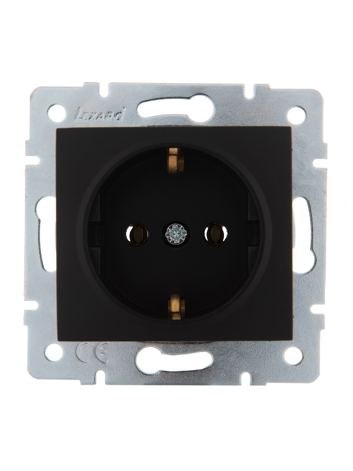 KARINA механизм розетки с з ПБТ чёрный бархат