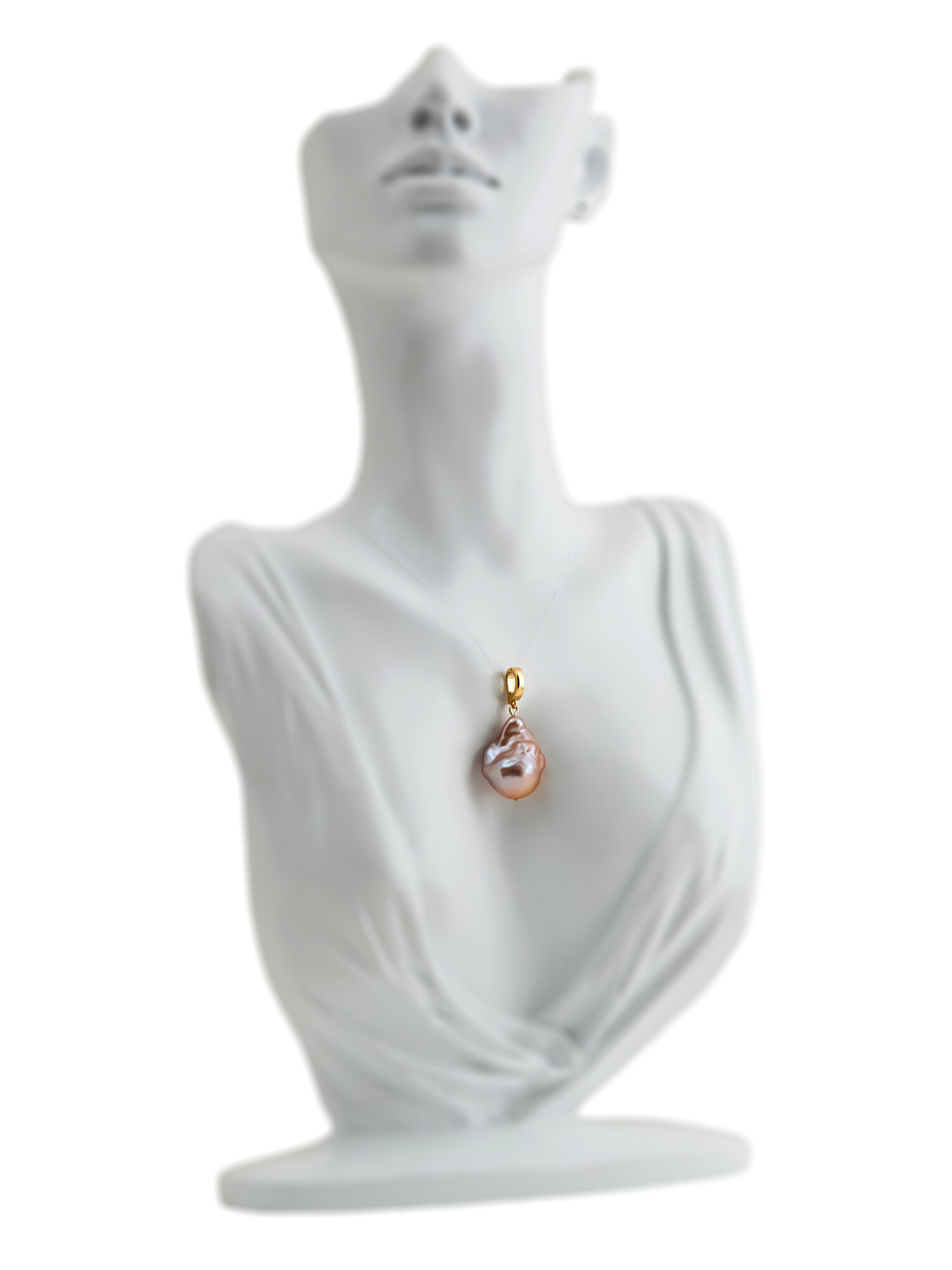 Подвеска ЖемАрт, жемчуг пресноводный культивированный, жемчуг пресноводный, золотистый — фото 1