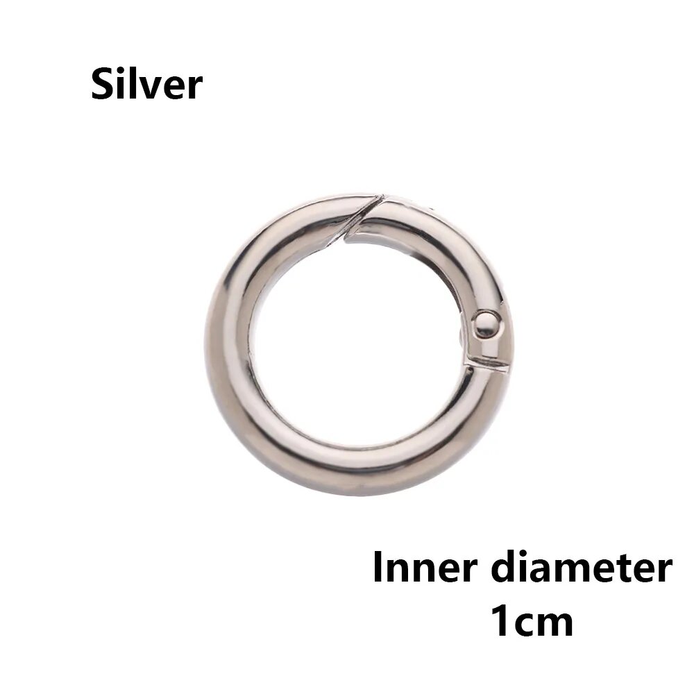 2 шт. 10/12/16/19 мм пружинное уплотнительное кольцо из цинкового сплава женские кошельки круглые пусковые триггеры с покрытием Серебряный 1cm - silver