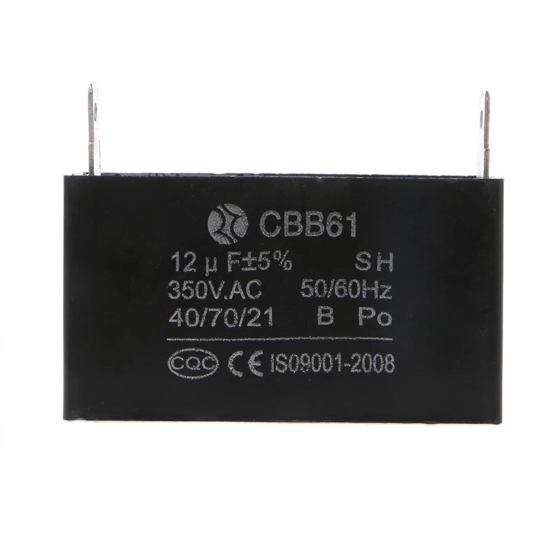 Черный генератор конденсаторного типа CBB61 12 мкФ 50/60Hz 350VAC